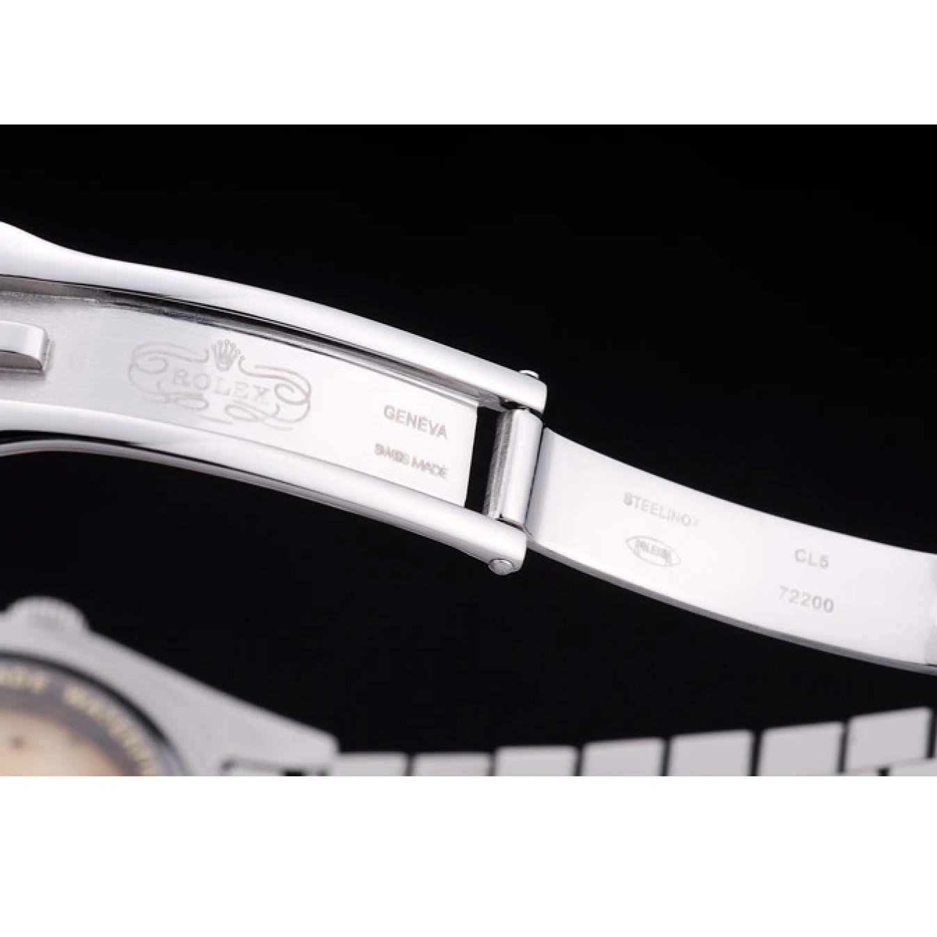 Aaa replica watch Rolex 7456 Dial Black Diamonds Bezel Datejust Ribbed 1013